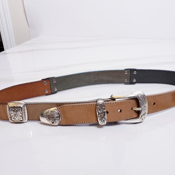 Brighton Accessories - BRIGHTON Vintage Belt Silver Tone Hardware Sz M